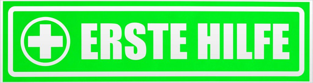 Kiwistar Erste Hilfe invertiert Magnetschild Schild magnetisch - 45cm Neongrün - Magnetfolie für Auto PKW Kfz