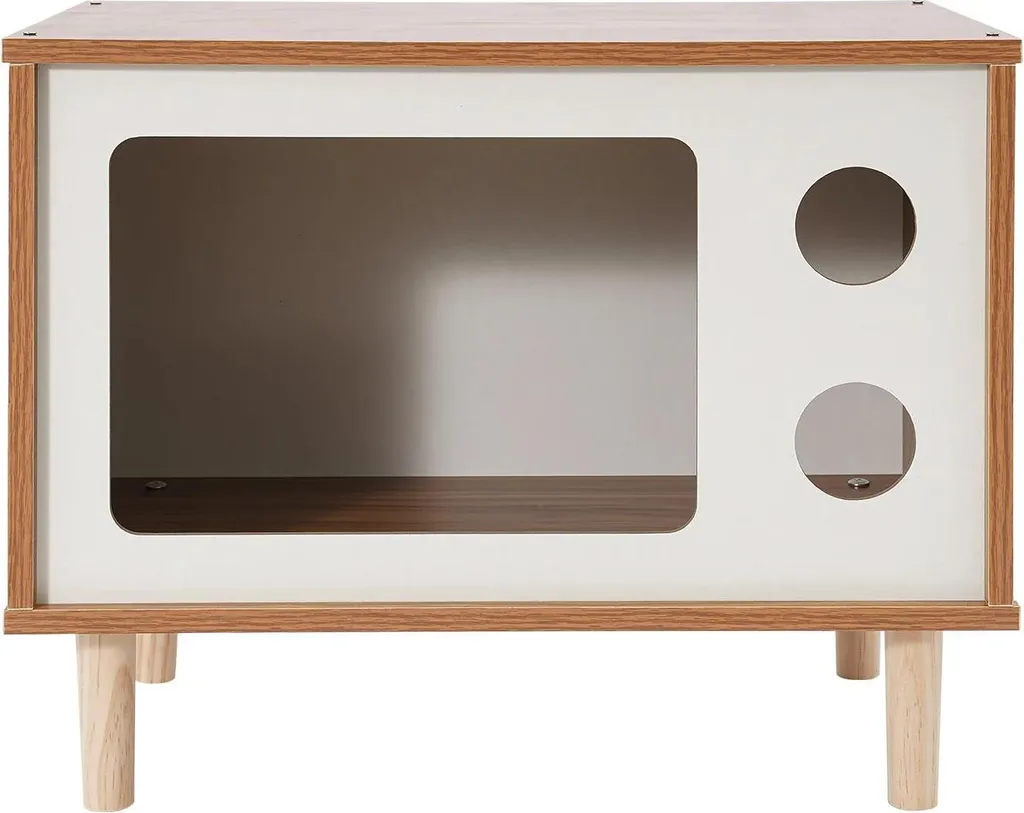 Mobiletto Gatto TV Vintage Noce - Tavolino Design 50x29x40 cm