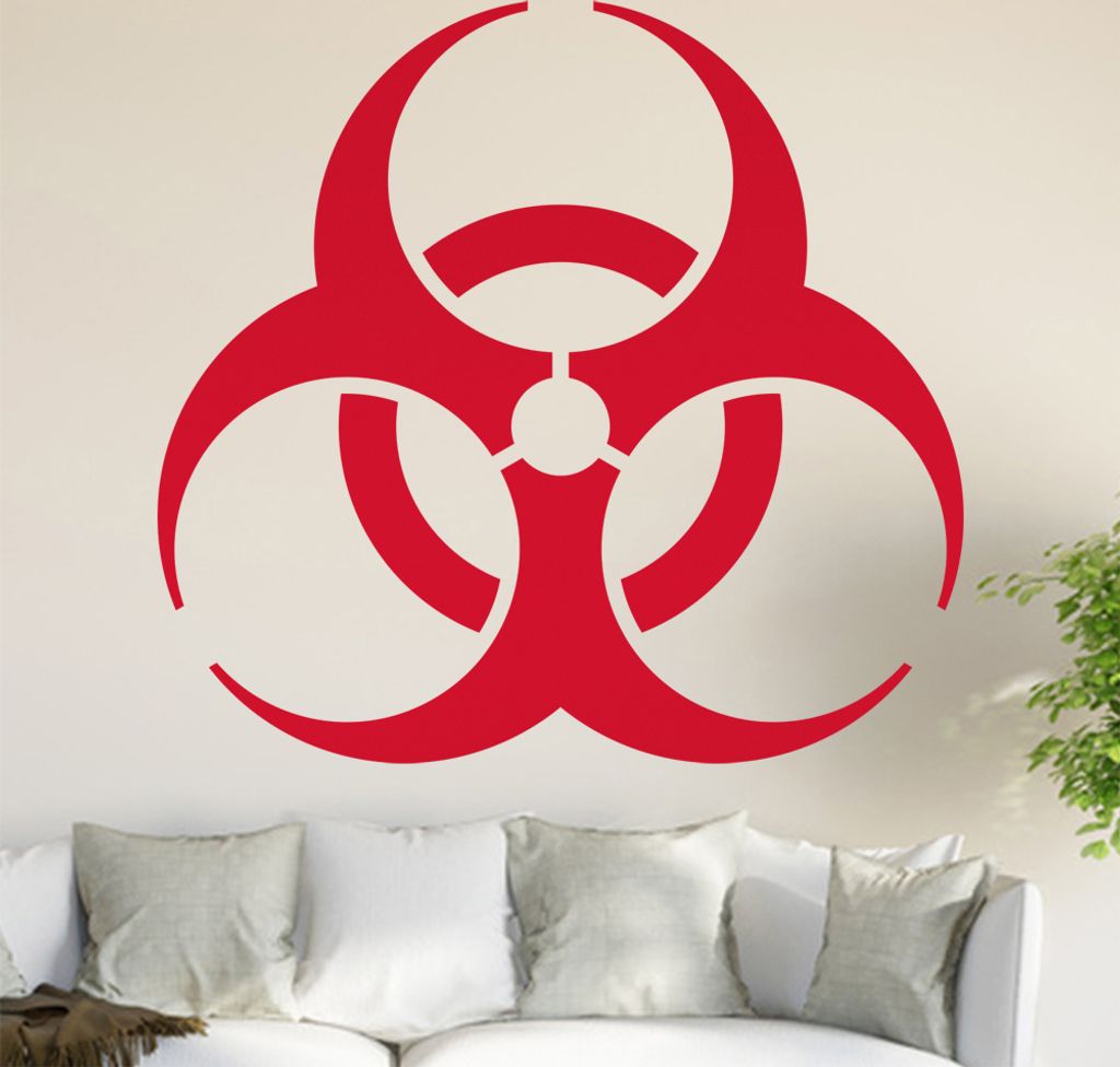 Biohazard Wandtattoo in 6 Größen - Wandaufkleber Wall Sticker - Dekoration, Küche, Wohnzimmer, Schlafzimmer, Badezimmer