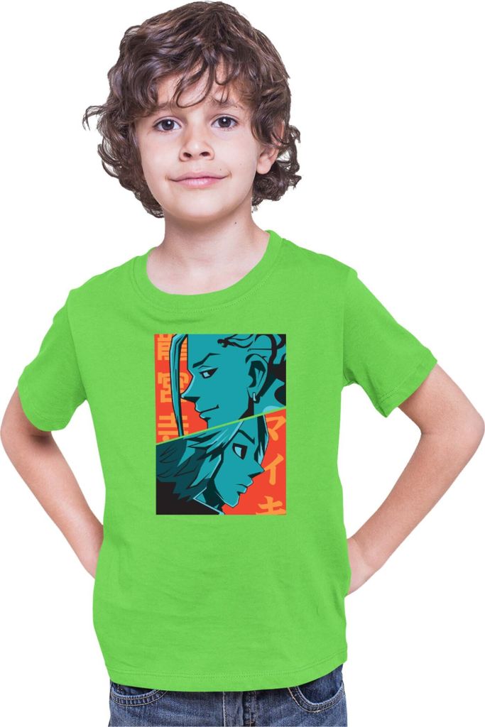 Kinder T-Shirt Japan Anime Manga Tokyo Anime Revengers Ken V Manjiro, 12-13 Jahr - 152 / Lime