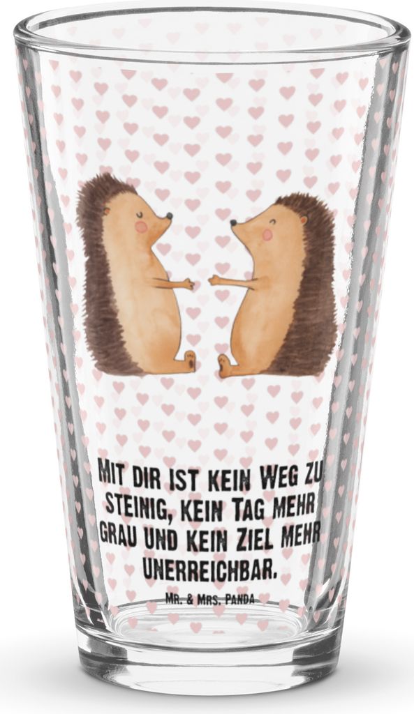 Mr. & Mrs. Panda Bierglas Igel Liebe - Transparent - Geschenk, Cocktailglas, Tumbler, eistee glas, Hochzeit, Verheiratet, Longdrinkglas, Freundin