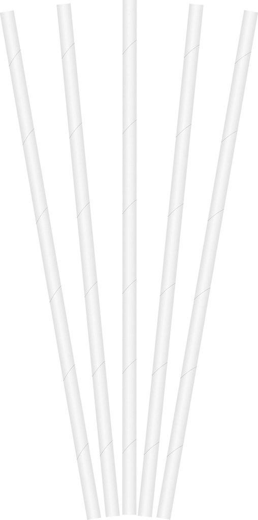 Strohhalm-Set aus Papier 20 Stück weiß 19,5 cm - Produktbild 