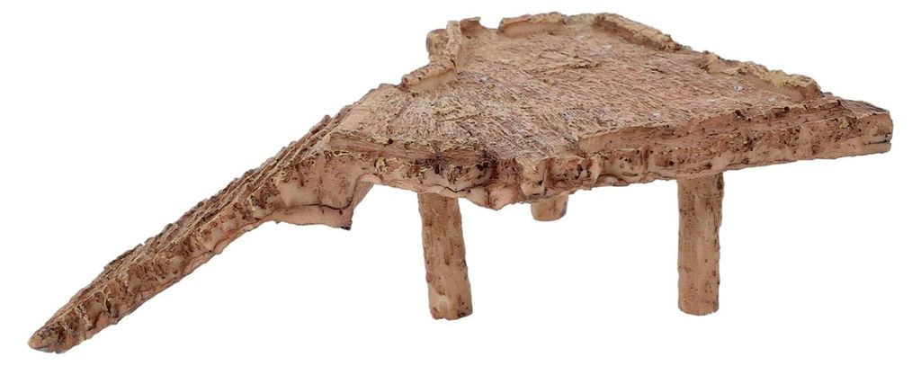 Sonnenplattform für Reptilien aus Harz mit Holzstruktur und Grasdekor für Aquarienlandschaften, Kletter- und Ruheplatz für Schildkröten und Bar...