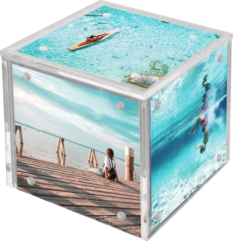 Cube Photo 5 Photos 8x8 cm Goldbuch en Acrylique Haute Clarté