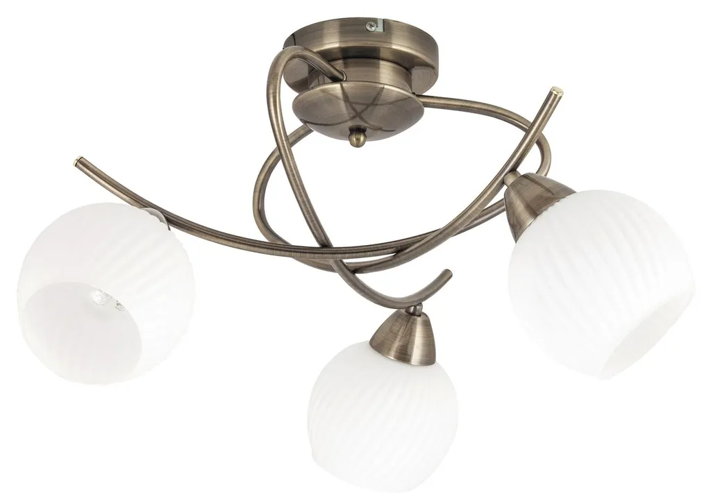 Plafonnier 3 Spots Rabalux 7119 Evangeline en Métal et Verre ø530mm