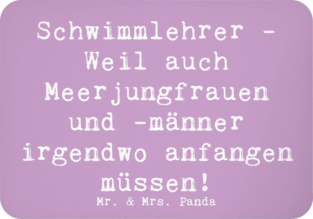 Mr. & Mrs. Panda magnet Spruch Schwimmlehrer Anfang - Lavendeltraum - Geschenk, Notizhalter, Berufspassion, Berufsalltag, Kühlschrankmagnet, Wasse...