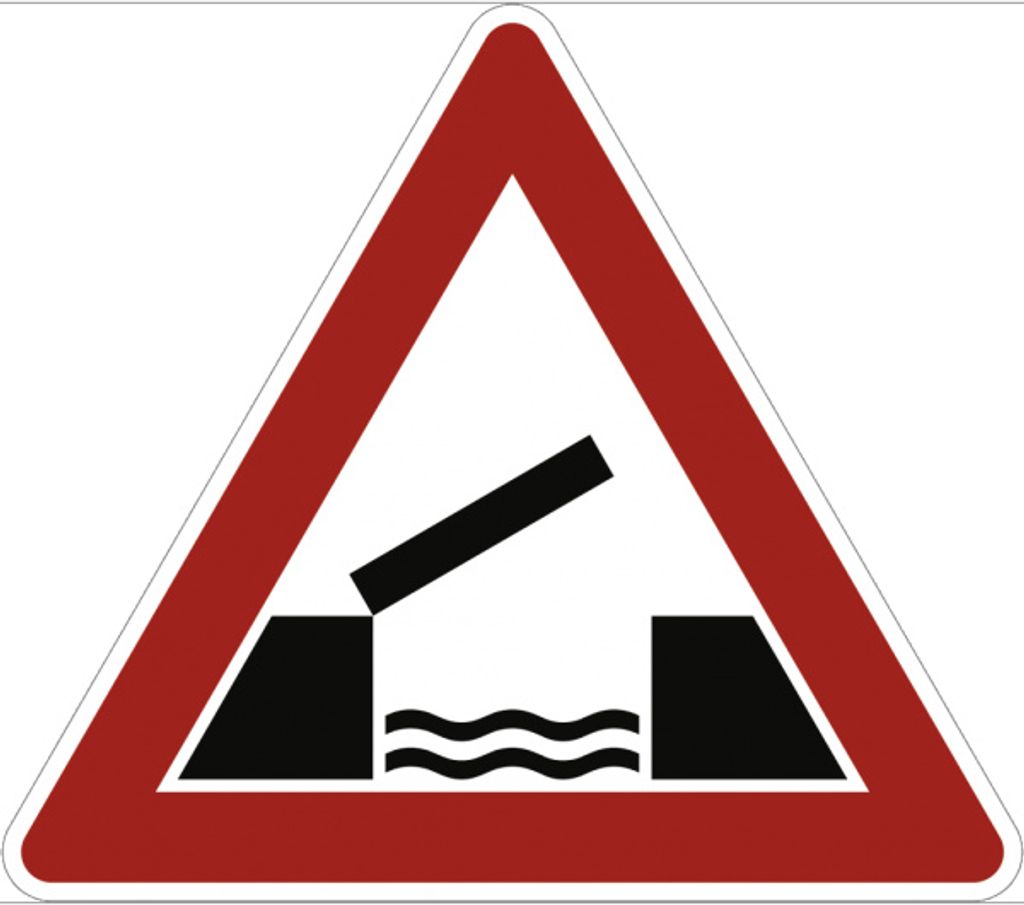 Verkehrsschild VZ101-55, Bewegliche Brücke, Alu, RA1, 900 mm SL
