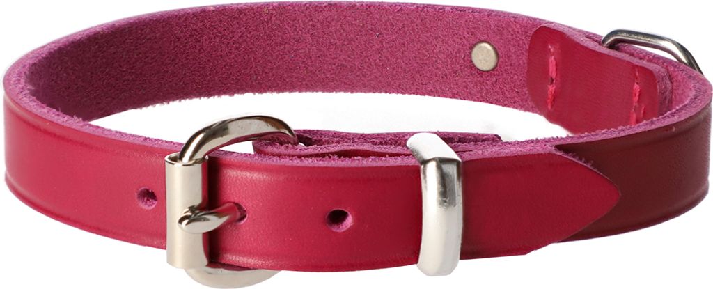 Dingo Hochwertige Hundehalsband aus Leder 1,6x40 cm Violett