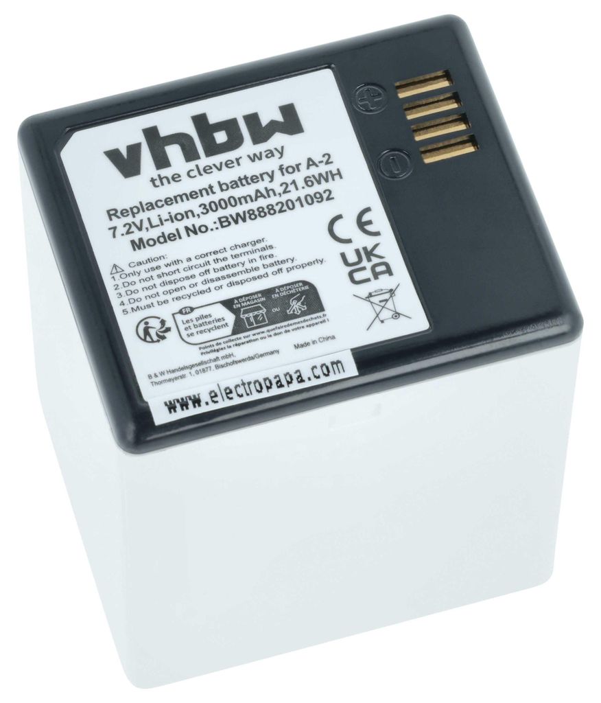 vhbw Akku kompatibel mit Arlo Go, NETGEAR, VMA4410, VML4030 Knopfkamera, getarnte Kamera (3000 mAh, 7,2 V, Li-Ion)