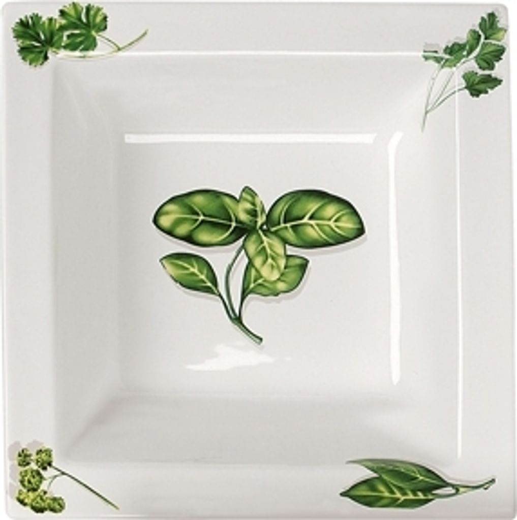 Keramik Schüssel HERBS 30 cm mit Kräuterdekor / Servierschale / Schale / Teller / Salatschüssel