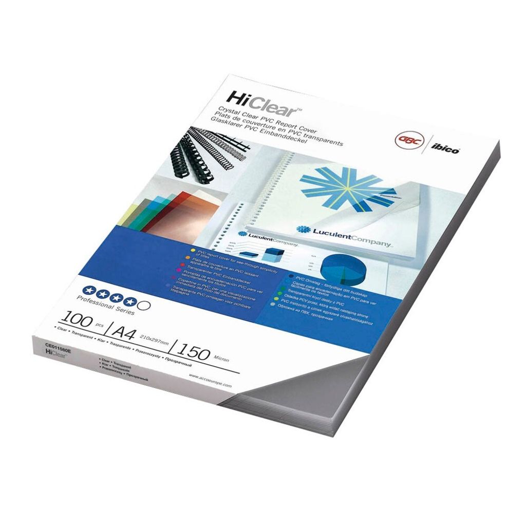 GBC - Abdeckung GBC A4 PVC 150micron Transparent | Schnappen Sie sich ein 100 Stück