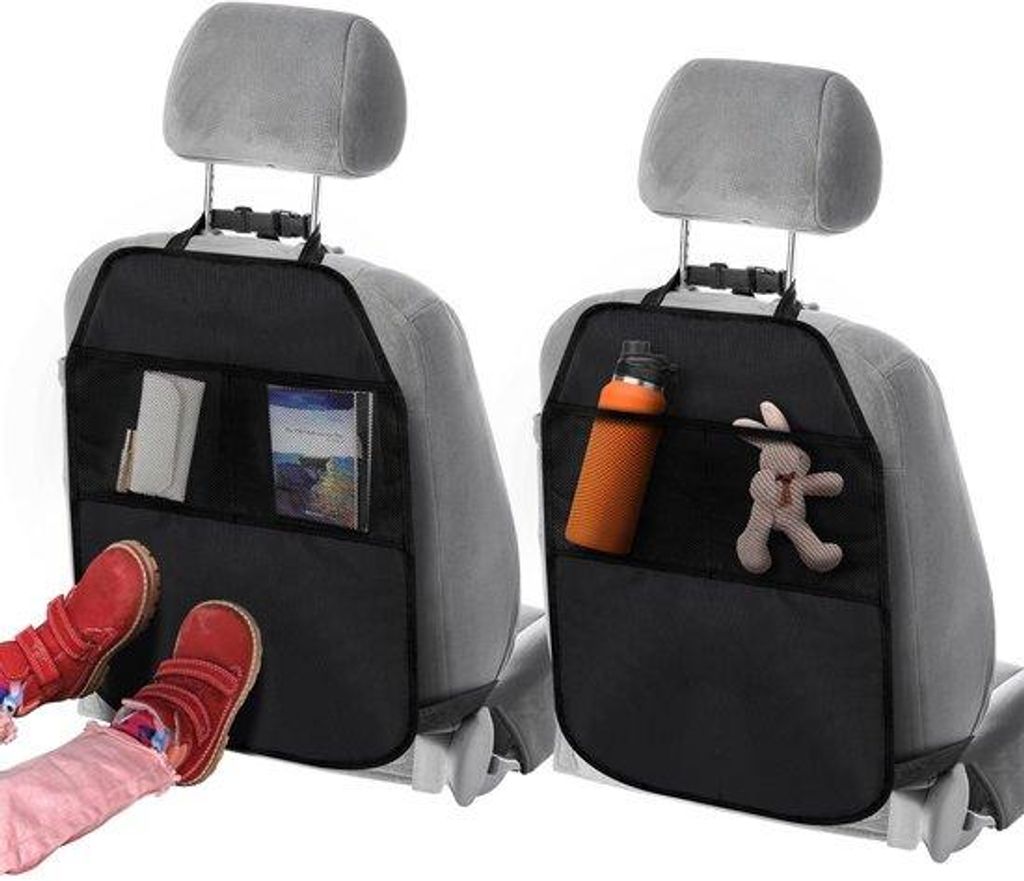 2er-Set Anti-Schop- und Stoßfeste Kindersitzauflage mit Rücksitzlehnebeschutzung, Wasserfest, für Kinder mit Gepäcktasche, Rücksitzlehnenbesch...