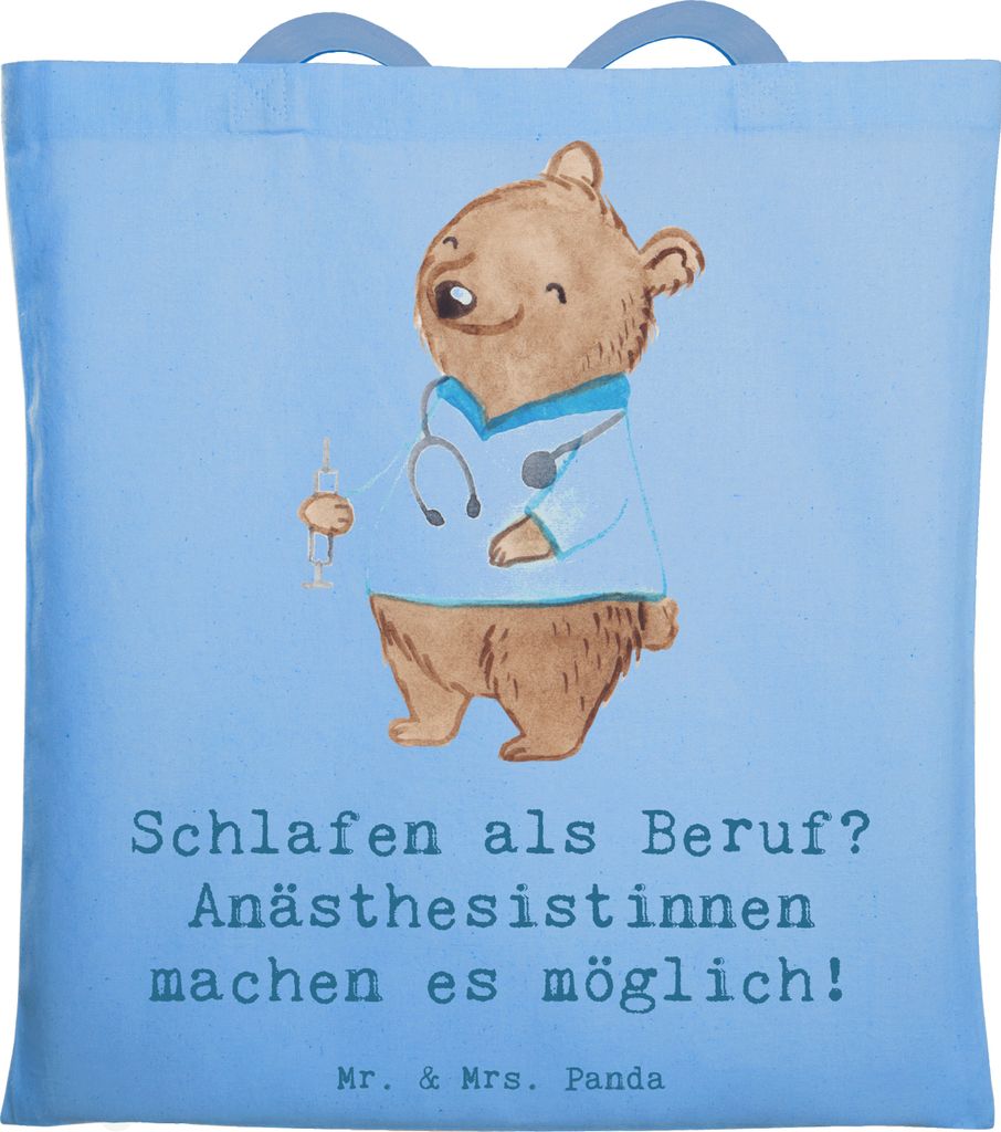Mr. & Mrs. Panda Jutebeutel Anästhesistin Freude - Sky Blue Produktbild 