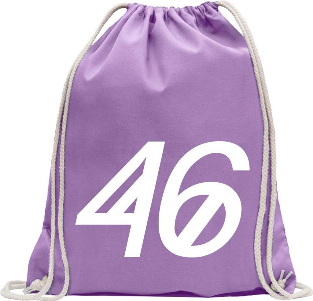 Kiwistar - Turnbeutel - lavendel - 46 - Fun Rucksack Sport Beutel Gymsack Baumwolle mit Ziehgurt