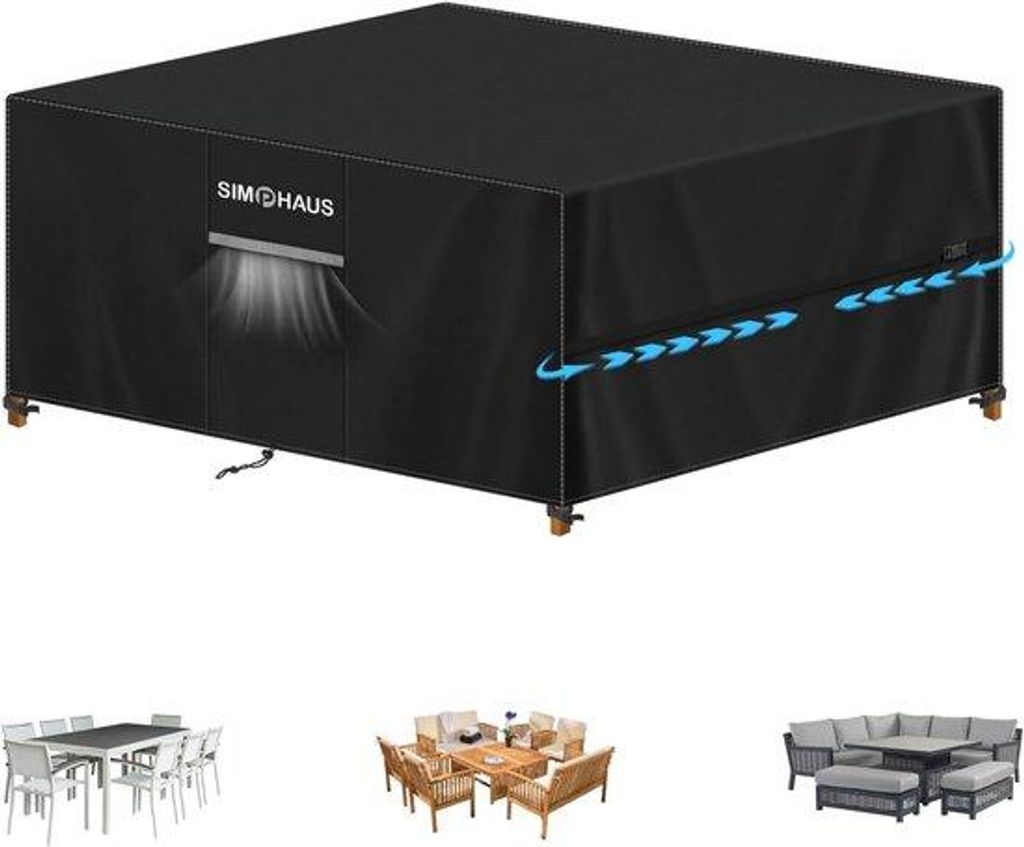Wasserdichte Abdeckhaube Schwarz 420D Oxford Stoff Gartenmöbel