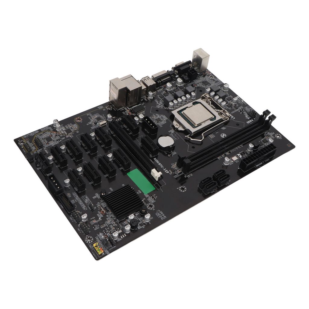 B250B Mainboard mit 12 PCIe-Steckplätzen, VGA- und DVI-Ausgang, 2,8-GHz-CPU, High-Speed-DDR4-Mainboard für Desktop-PCs