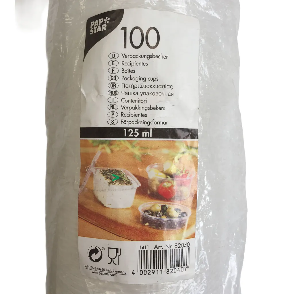 Gobelet de Conditionnement 125ml pour Salades et Desserts Individuels (100)