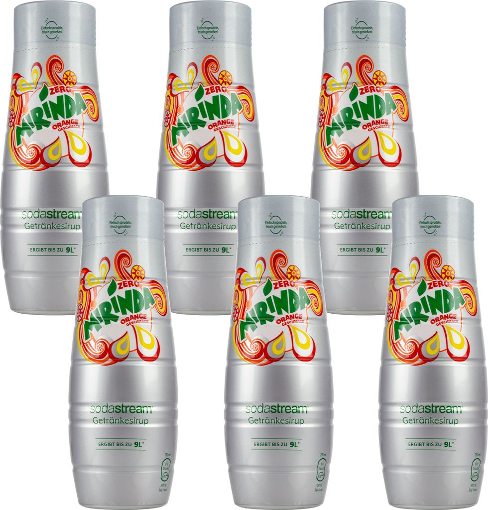SodaStream Sirup Mirinda Zero Zucker 6x440ml Orangengetränk Konzentrat