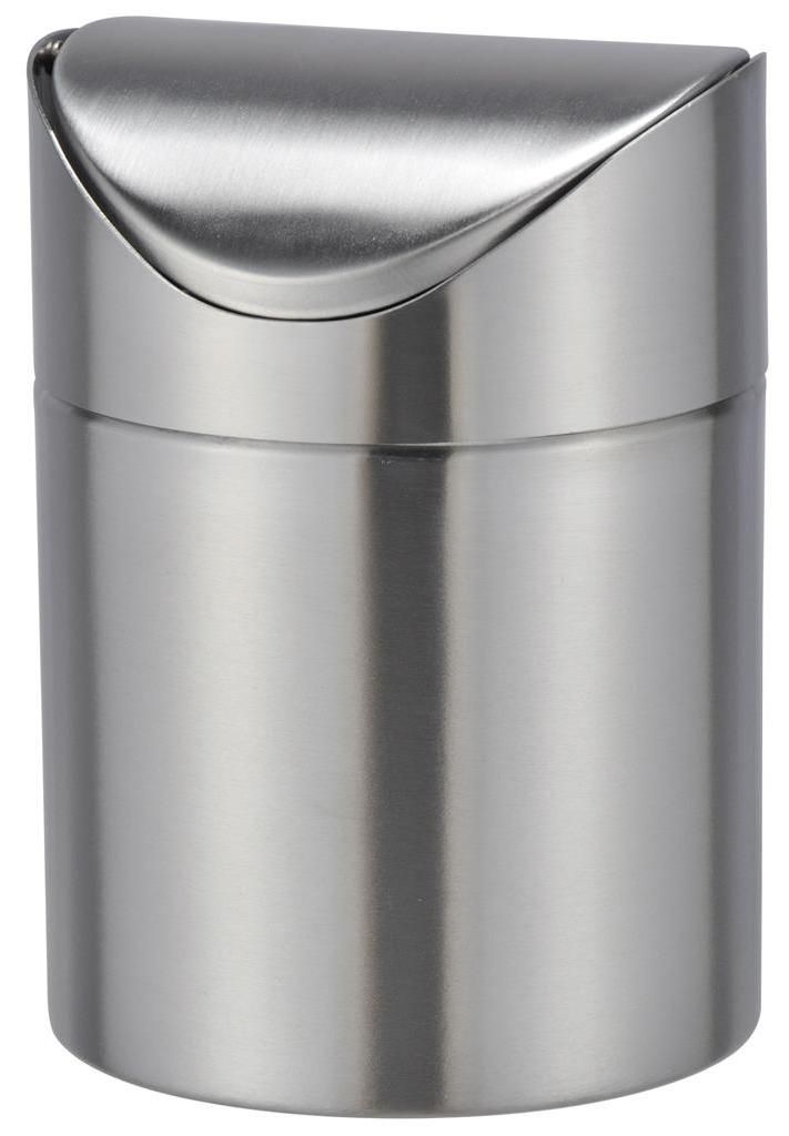 Bambelaa! Tischmülleimer Tischabfalleimer Abfallbehälter Küchenabfalleimer Edelstahl Schwingdeckel 12cm Durchmesser ca.16,5 cm hoch