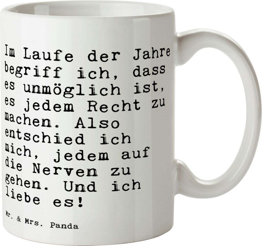 Mr. & Mrs. Panda Becher Im Laufe der Jahre... - Weiß - Geschenk, Spruch, Leben, schöne tasse, lustiger, Freundin, kaffeebecher keramik, Kaffeetas...