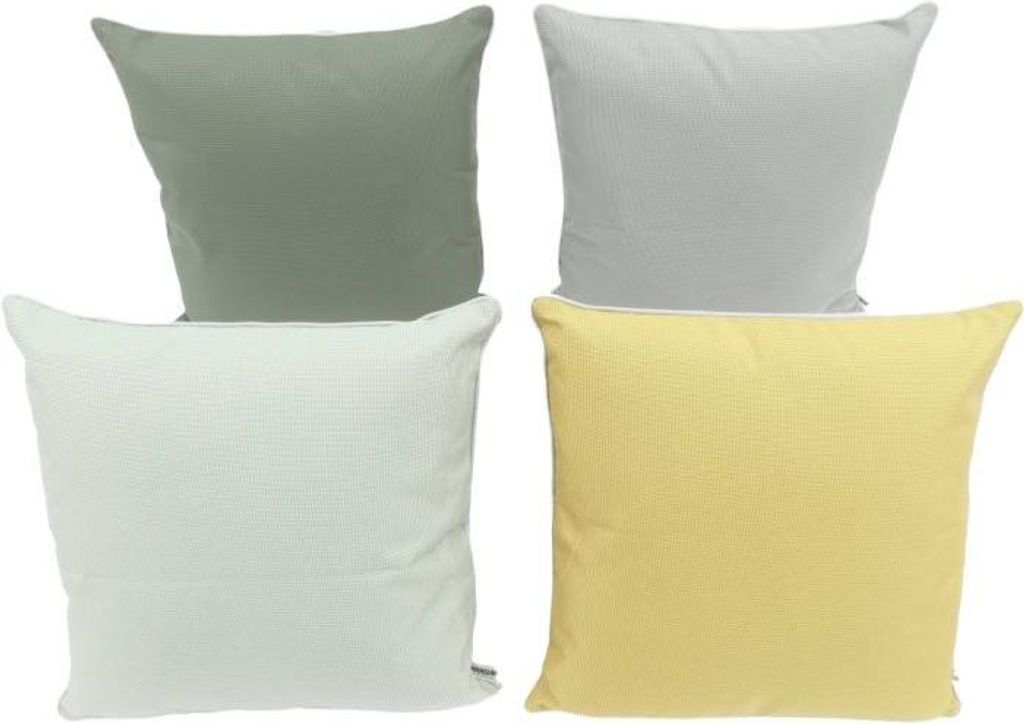 Dekokissen OUTDOOR garngefärbt 1 Stück ca.45x45 cm Senfgelb / Oliv / Mint / Stone
