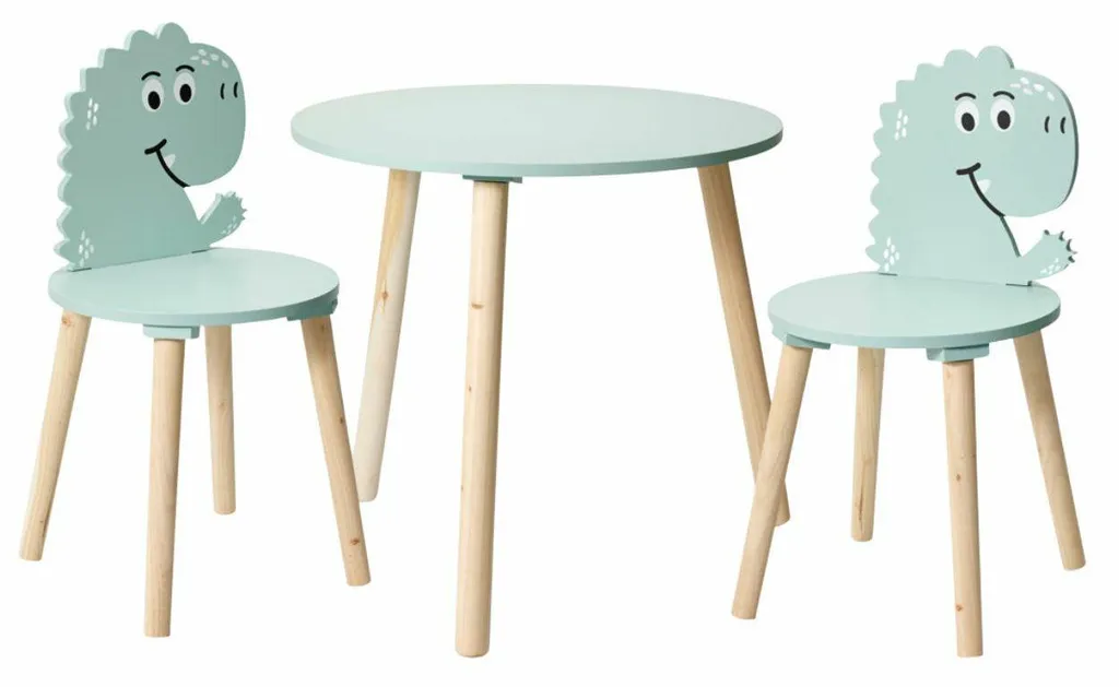 HOWHOMELY Ensemble table et 2 chaises bleu pour chambre d'enfant