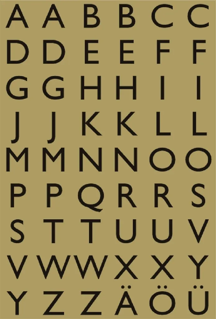 Lettere Autoadesive VE=10x4 Fogli A-Z Oro/Nero 13x12mm | Stock Ingrosso