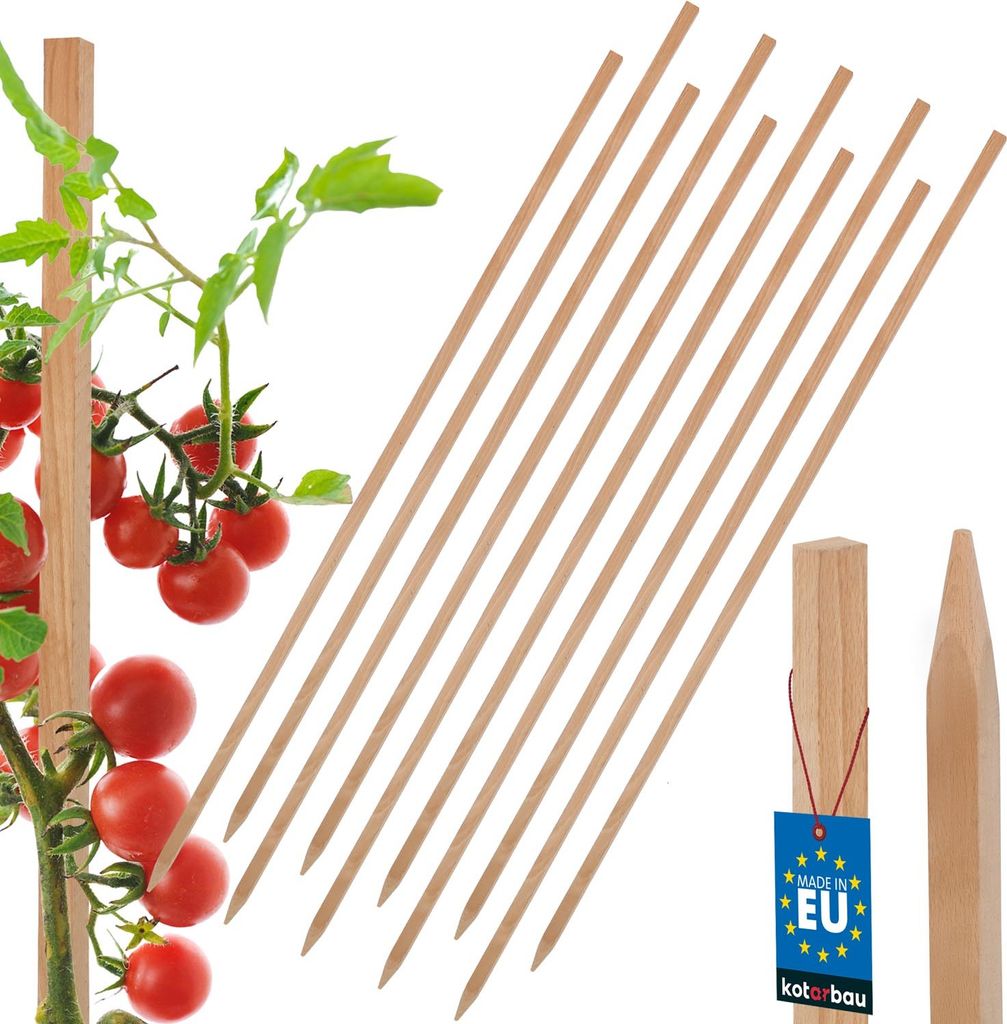 KOTARBAU® 10 Pièces Tuteur Tomate Bois de Hêtre 120 cm Image du produit 