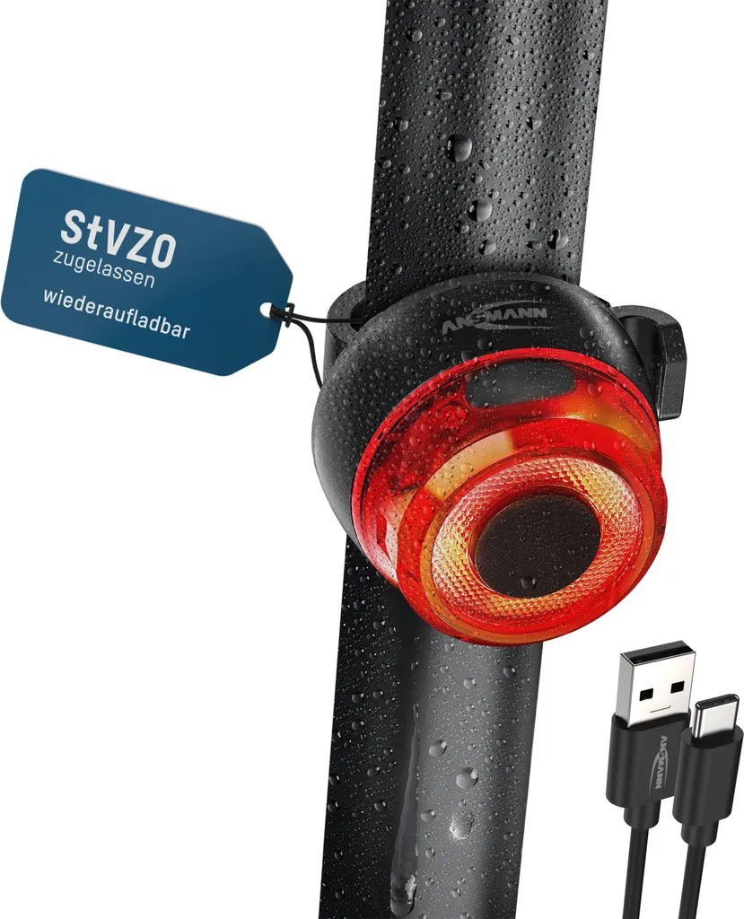 ANSMANN Feu Arrière Vélo LED CREE Homologué StVZO Sécurité Maximale