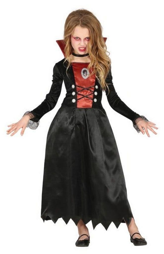 Vampire Halloween Dress Child Black Cape Red Lining Obrázok produktu 