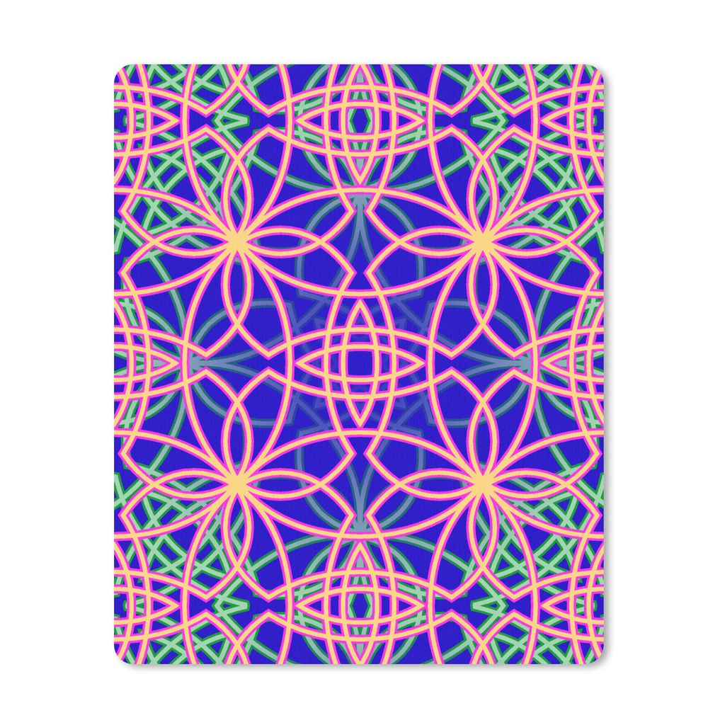 MuchoWow Mauspad Mousepad Blumen - Neon - Muster 19x23 cm - Mousepads - Maus Mat - Pad - Mausunterlage - Mauspads - Spielen