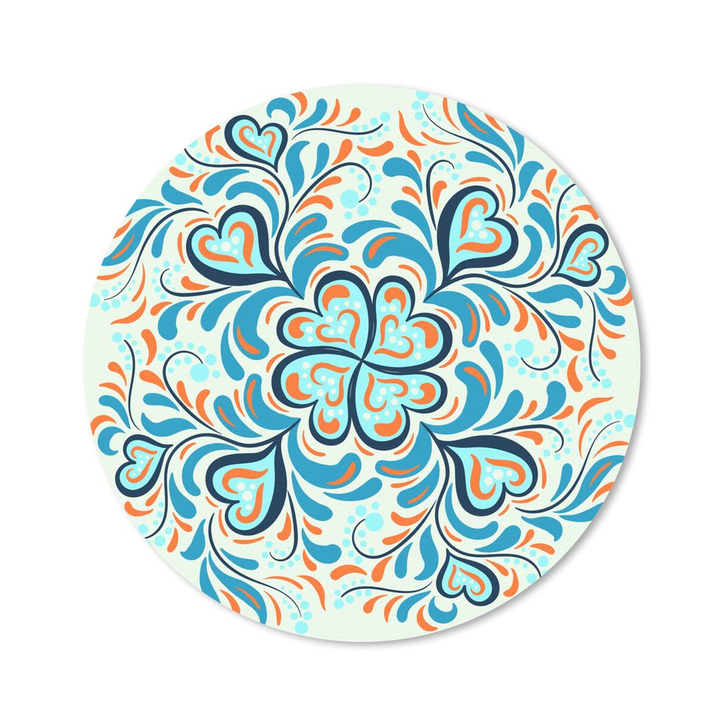 MuchoWow Mauspad Mousepad Vierblättriges Kleeblatt - Herzen - Blau - Muster 50x50 cm - Mousepads - Maus Mat - Pad - Mausunterlage - Vinyl