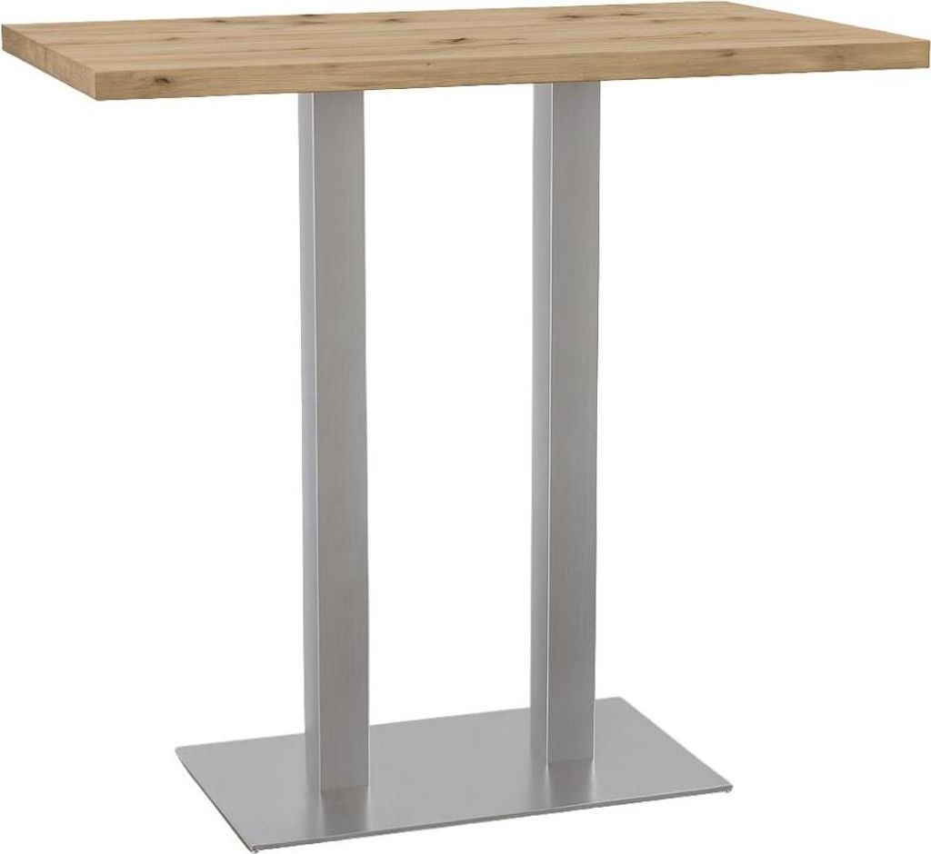 Gastro Stehtisch 120x80 cm | Eiche Artisan | Edelstahl Gestell