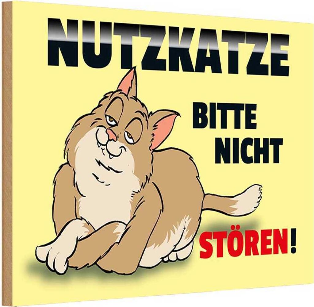 vianmo Holzschild 20x30 cm Nutzkatze bitte nicht stören Warnschild Hinweisschild