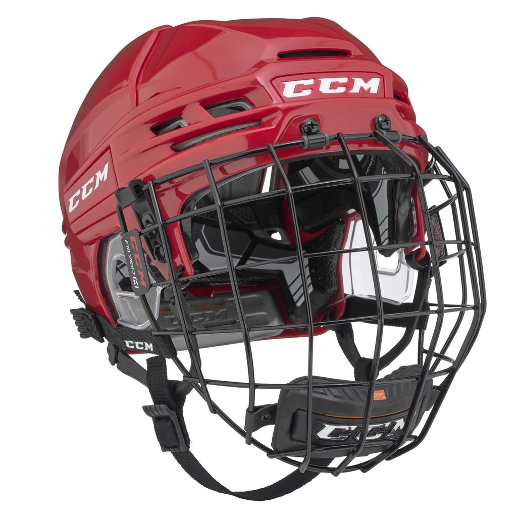 CCM Tacks 910 Eishockey Helm Combo Senior, Farbe: Rot, Größe: L