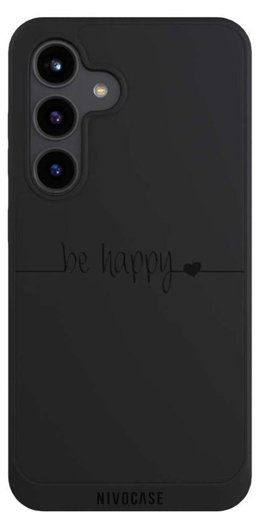 NIVOCASE Handyhülle für Samsung Galaxy S24 Hülle NIVOpure Case Schwarz Glück Statement Motiv ohne Hintergrund