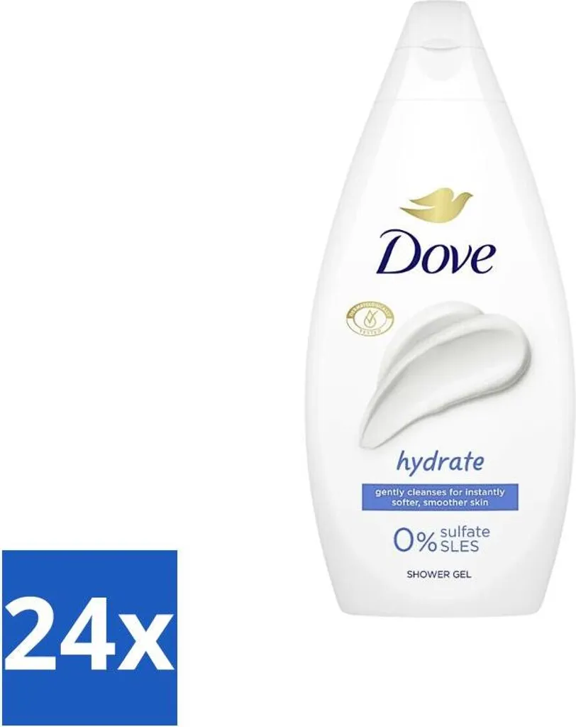 Dove Hydrate 24x 250ml | Gel Doccia Sportivo Senza Solfati Bulk