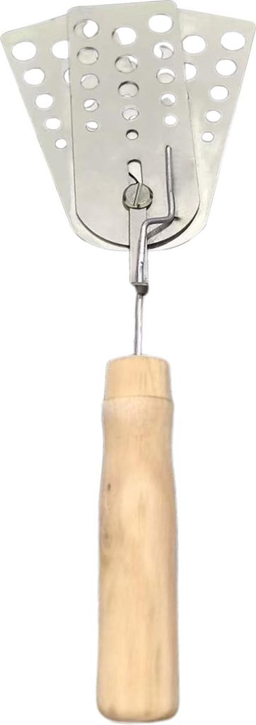 Spatel für heiße Fleischpastetchen, hitzebeständig, Fleischwender, dreiblättriger Spatel aus Edelstahl, vielseitiger Grillschaber