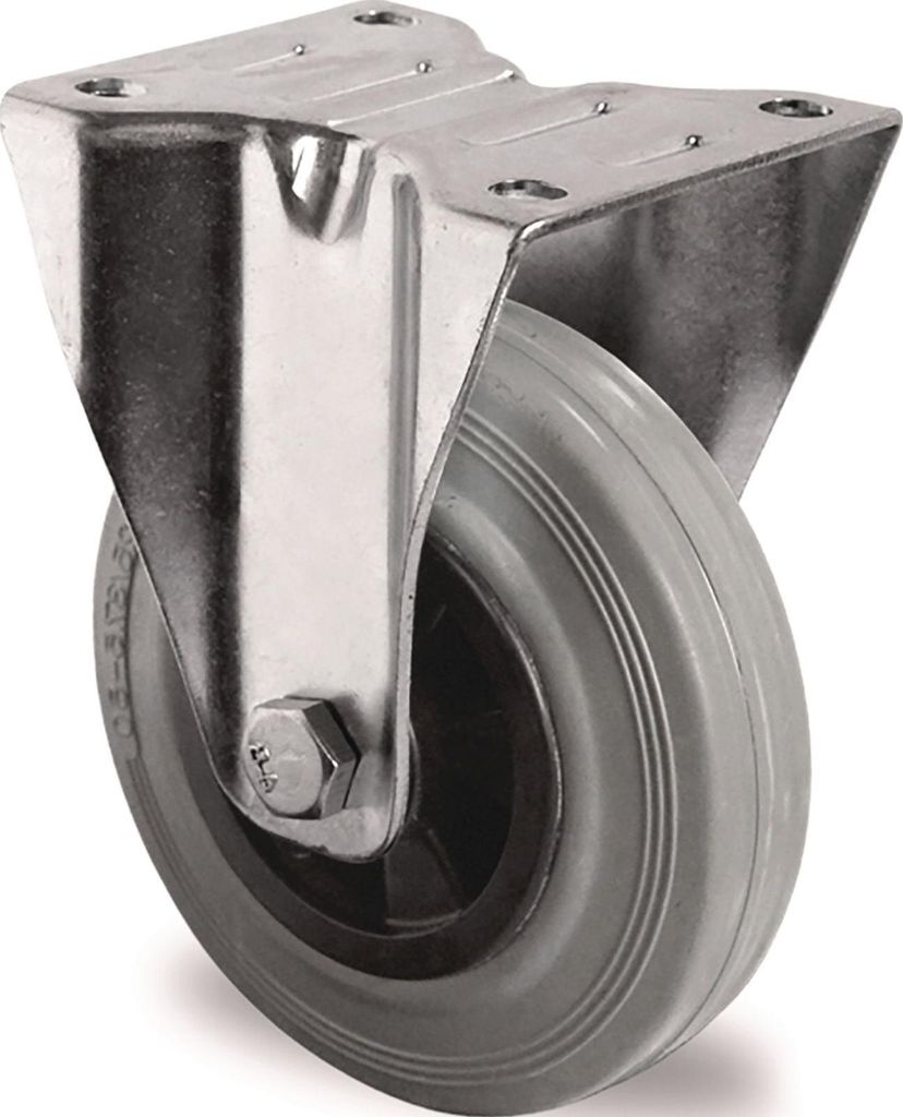 Tecwerk Bockrolle Vollgummi Rollenlager 105 x 80 mm Polypropylen - 1 Stk.