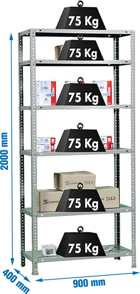 Regal aus verzinktem Metall ADVANTAGE 6/400