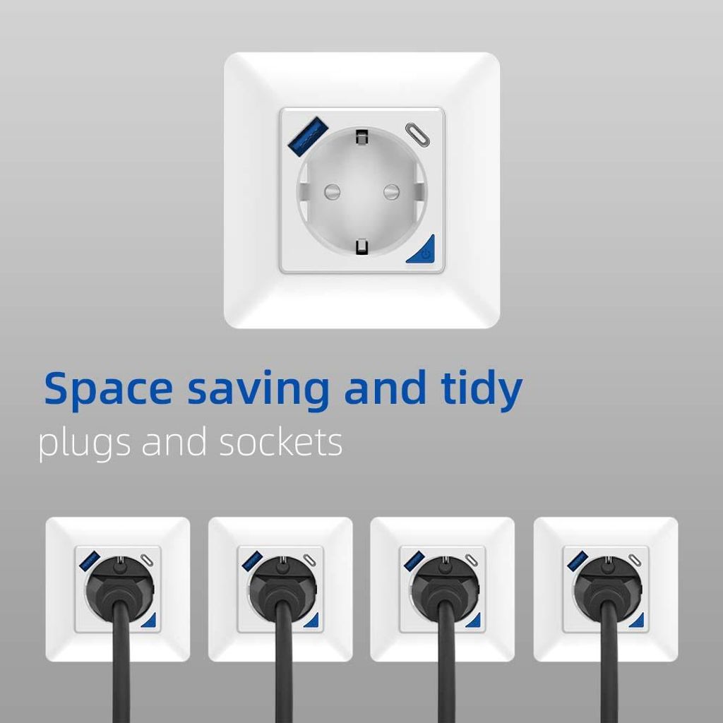 Smarte Steckdose mit USB-B und USB-C, Intelligente Produktbild 