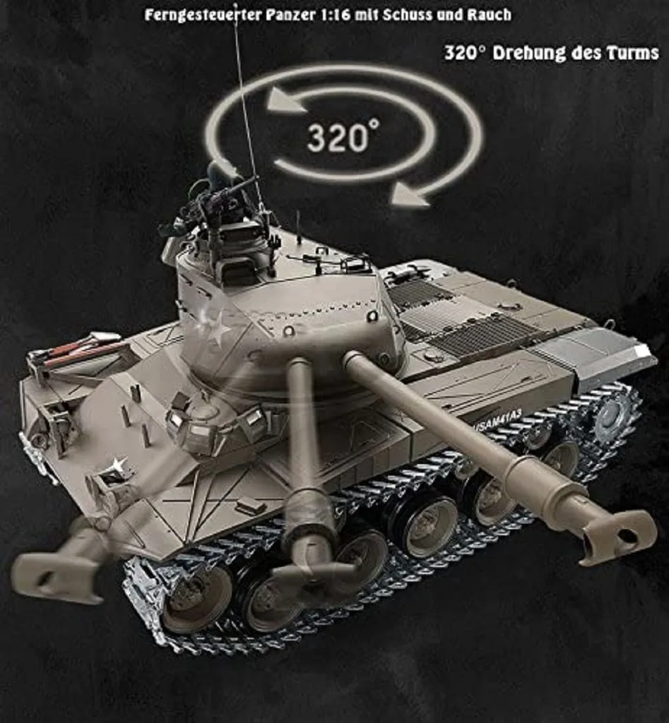 Char Militaire Infrarouge M41 A3 1:16 idéal pour Simulation de Combat