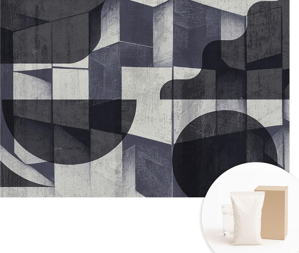 Fototapete - Wandbilder für Wohnzimmer - 152x104 cm - Dekorative Wandfolie - Modernes Design für Wanddekoration - Tapeten für Innenräume - Geom...