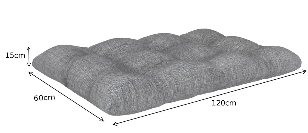 POKAR Palettenkissen 120 x 60 Grau