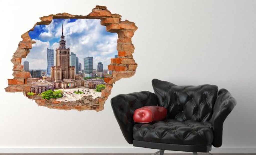 Wandbild Warsaw Sticker 3D Foto Tapete Wandtattoo ca. 125x100 cm #1480
