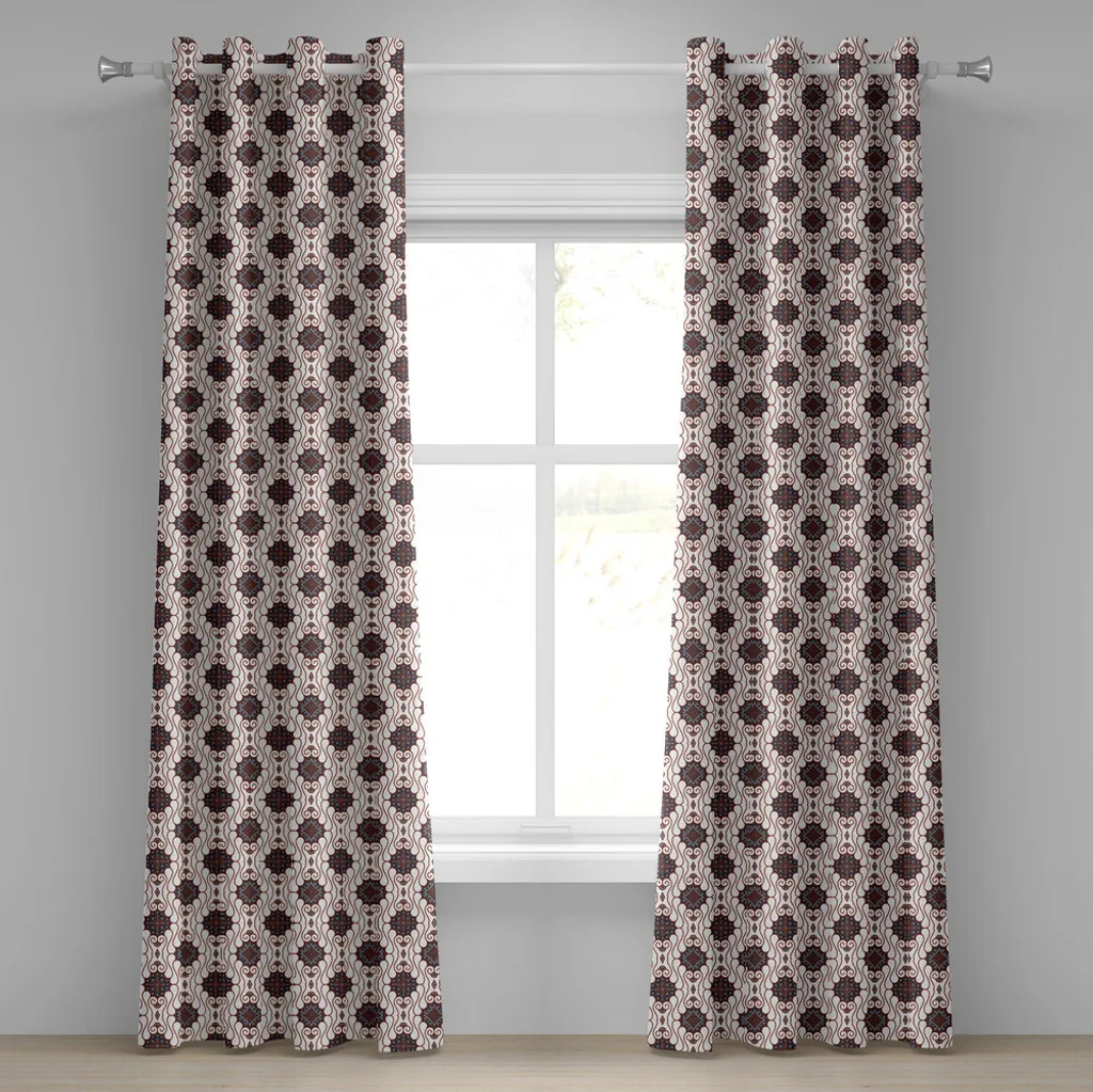 Tenda Batik Giavanese ABAKUHAUS 280x245 Blu e Marrone per Soggiorno