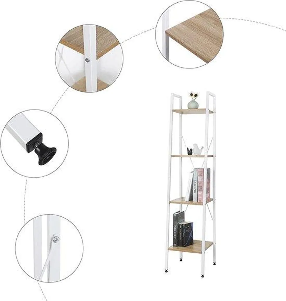 Bibliothèque étagère à livres design bois Modèle B-200 Chêne naturel