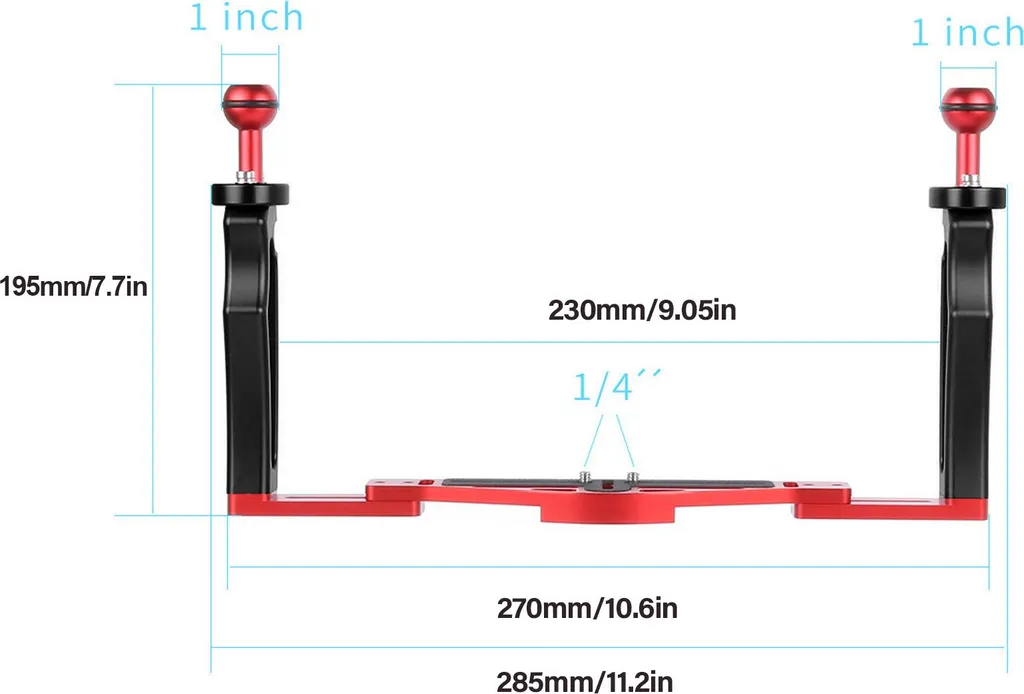 Support Rig de Plongée avec Double Poignée pour Caméra et Tablette PC