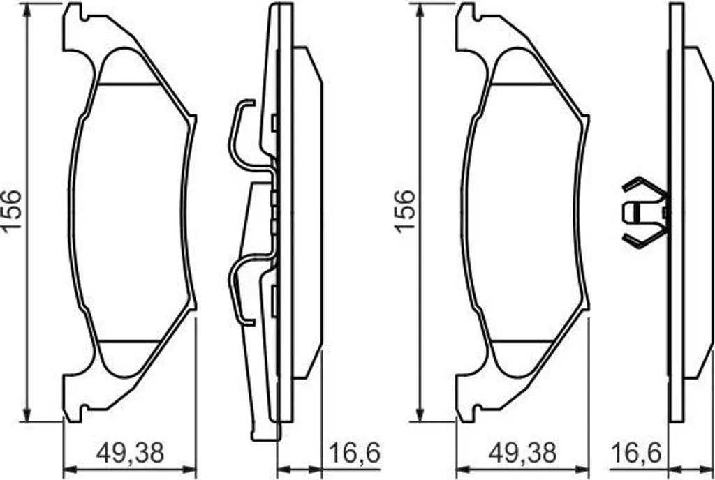Plaquettes de Frein Avant pour Chrysler Voyager III Bosch 0986494495