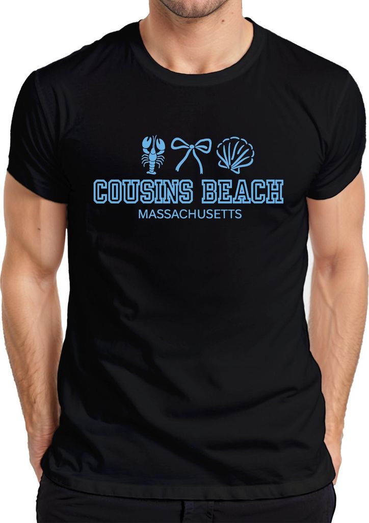 Cousins Beach Massachusetts Strand Muschel Hummer Cape Cod Sommer Herren T-Shirt, Schwarz, S